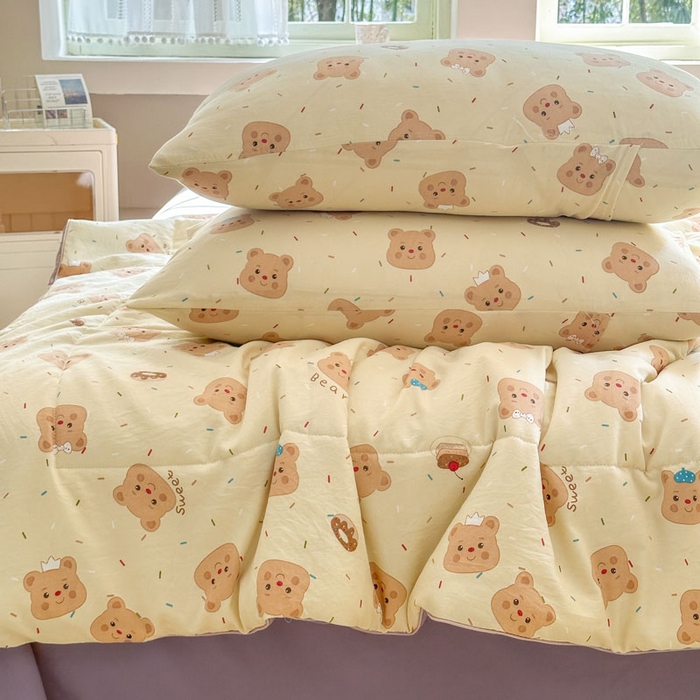 91家纺网 家纺一手货源 找家纺 （总）梵克保罗 2025新款水洗糯糯棉卡通印花滚绳包边夏被