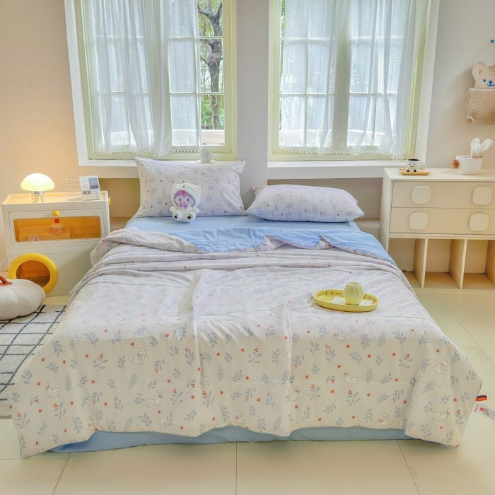 91家纺网 家纺一手货源 找家纺 （总）梵克保罗 2025新款水洗糯糯棉卡通印花滚绳包边夏被