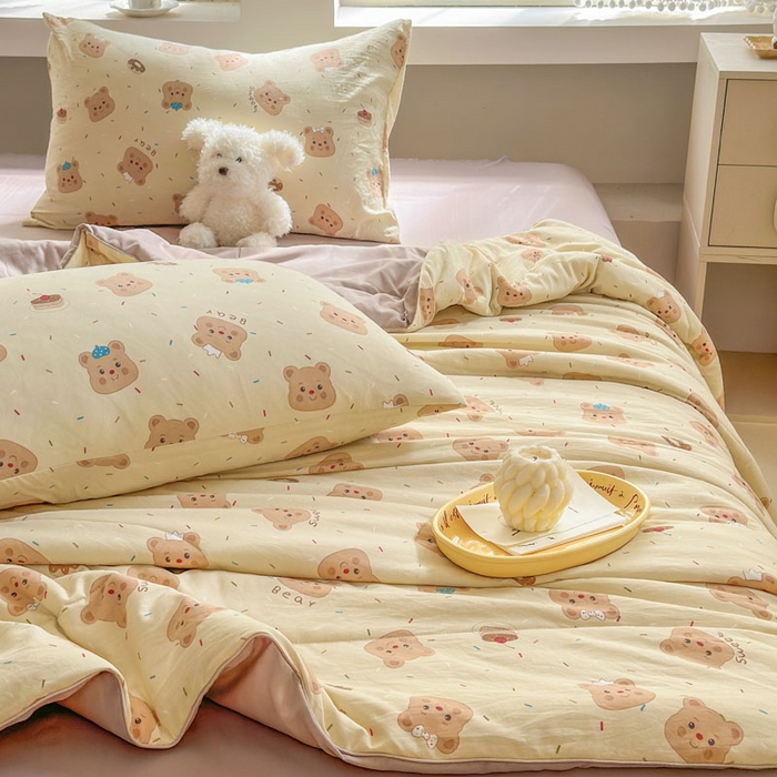 91家纺网 家纺一手货源 找家纺 （总）梵克保罗 2025新款水洗糯糯棉卡通印花滚绳包边夏被