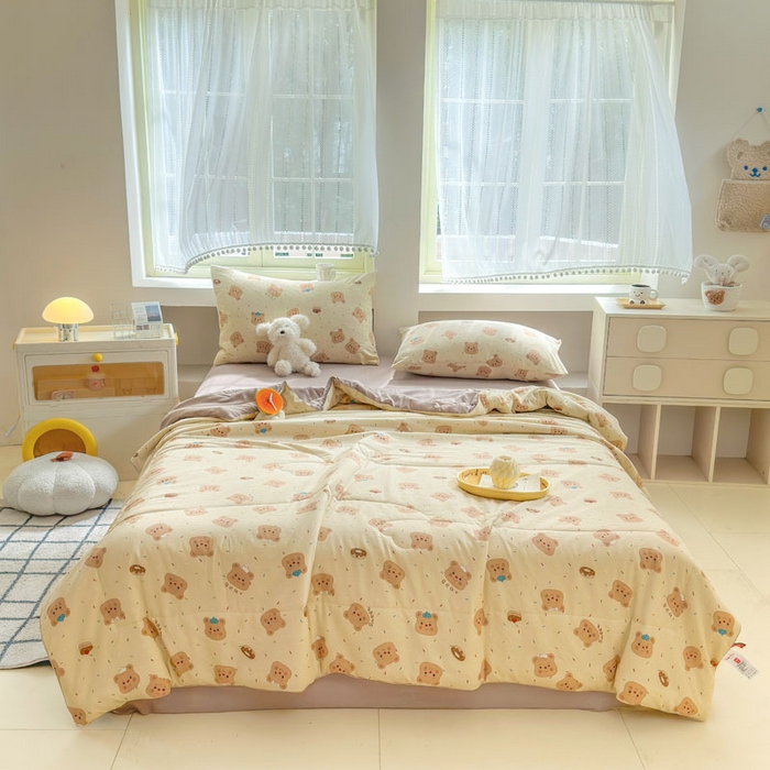 （总）梵克保罗 2025新款水洗糯糯棉卡通印花滚绳包边夏被