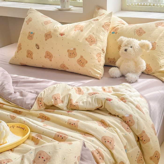 91家纺网 家纺一手货源 找家纺 （总）梵克保罗 2025新款水洗糯糯棉卡通印花滚绳包边夏被