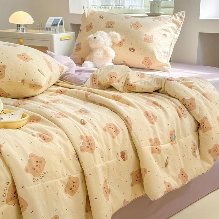 91家纺网 家纺一手货源 找家纺 （总）梵克保罗 2025新款水洗糯糯棉卡通印花滚绳包边夏被