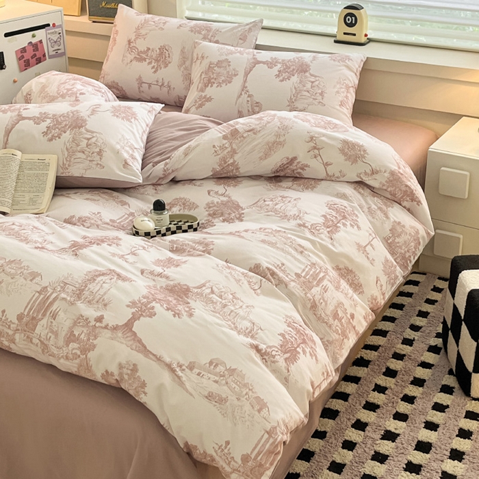 91家纺网 家纺一手货源 找家纺 （总）瑞莱 2025新款纯棉磨毛印花四件套