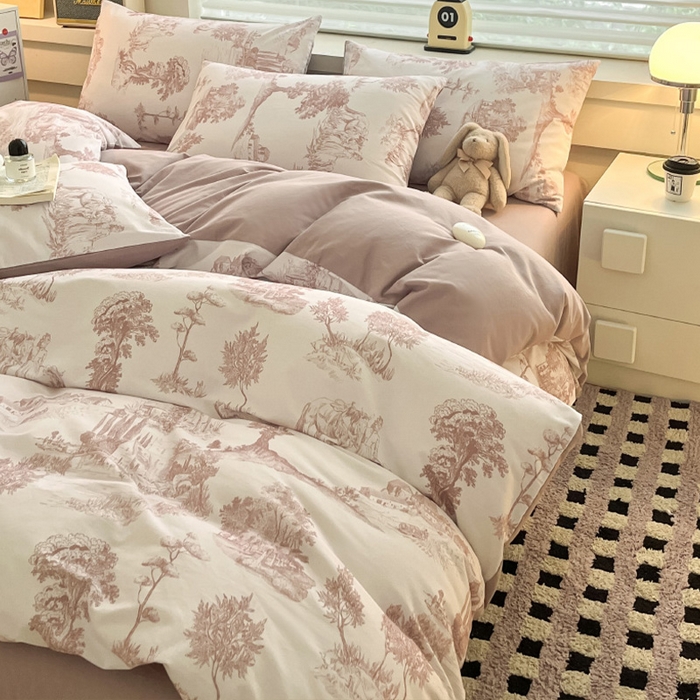 91家纺网 家纺一手货源 找家纺 （总）瑞莱 2025新款纯棉磨毛印花四件套