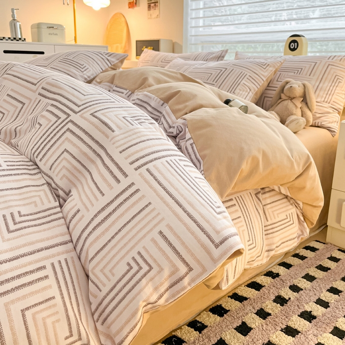 91家纺网 家纺一手货源 找家纺 （总）瑞莱 2025新款纯棉磨毛印花四件套