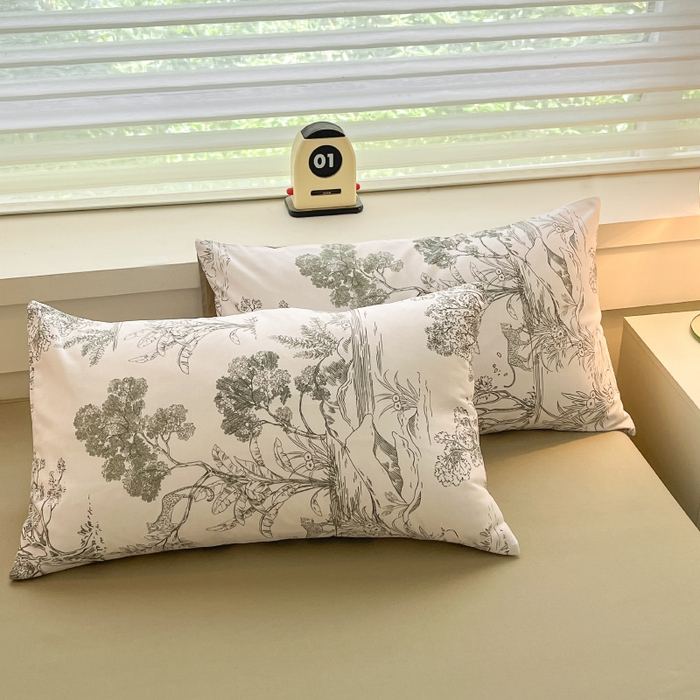 91家纺网 家纺一手货源 找家纺 瑞莱 2025新款纯棉磨毛印花四件套 万物生灵