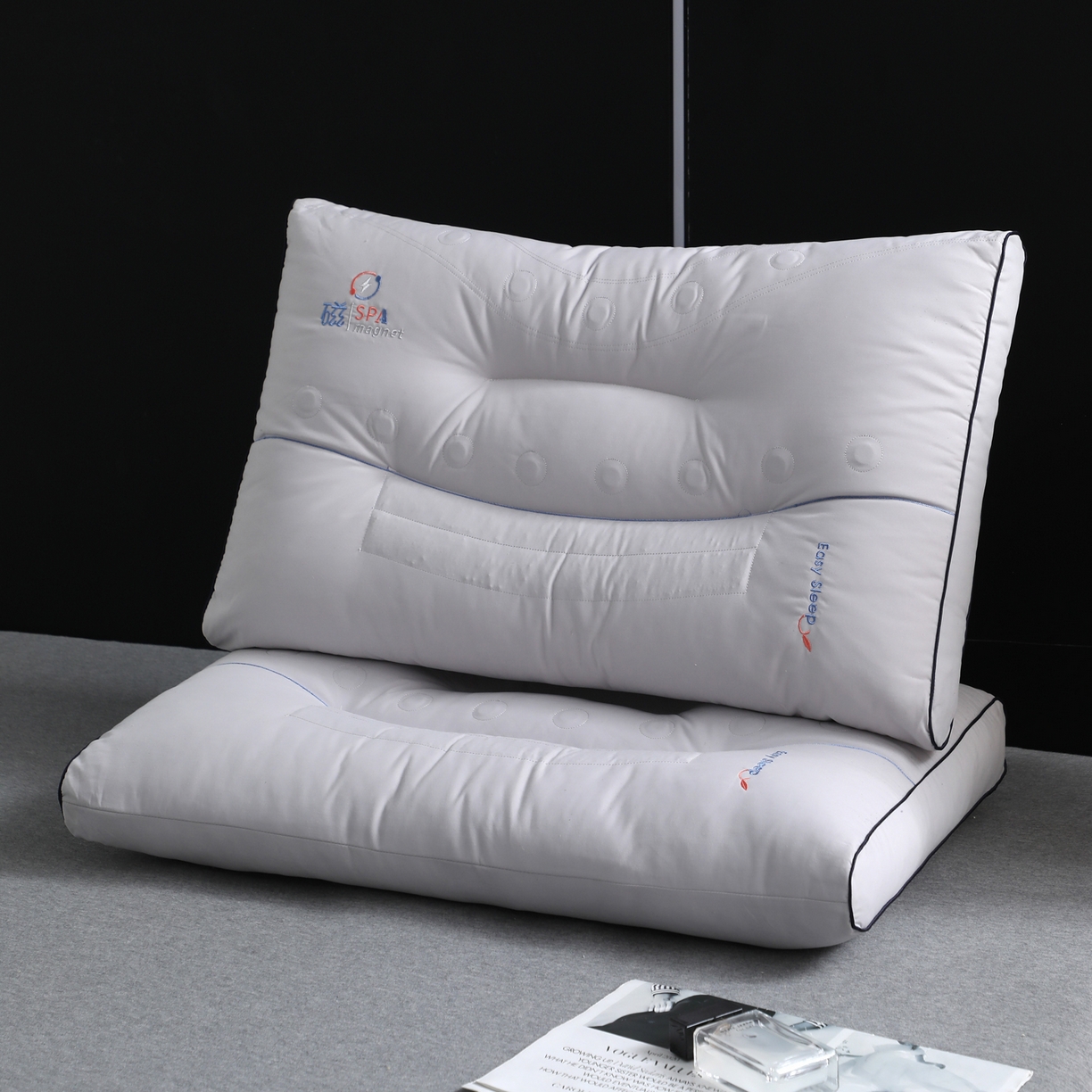 大熊枕芯 2025新款磁石spa护颈定型枕成人枕头枕芯 灰色