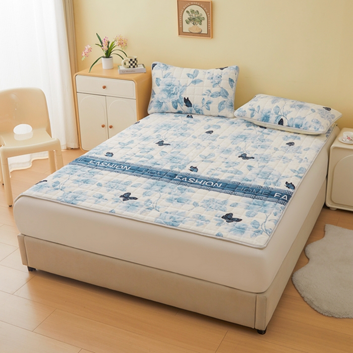 91家纺网 家纺一手货源 找家纺 （总）柏薇 2025新款全消光牛奶绒床垫可水洗机洗床护垫