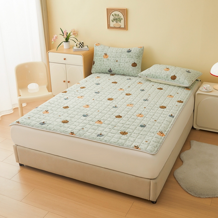 柏薇 2025新款全消光牛奶绒床垫可水洗机洗床护垫 七彩南瓜