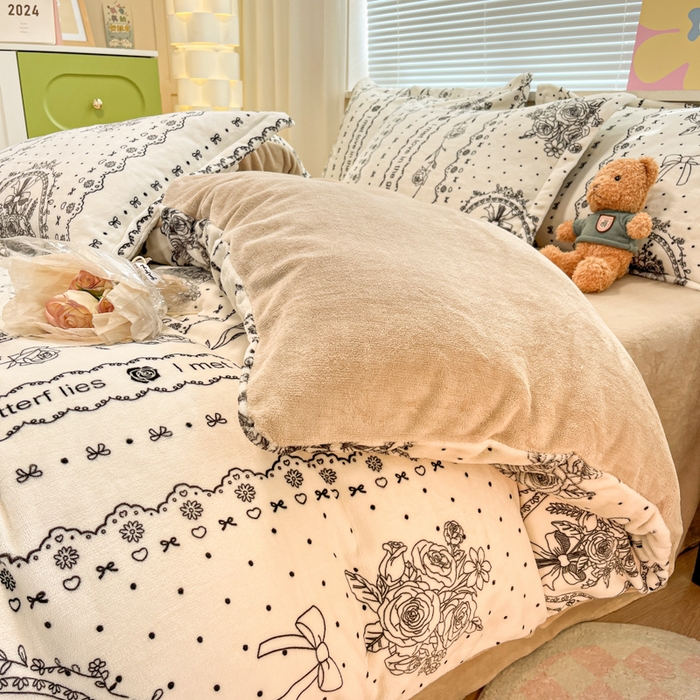 91家纺网 家纺一手货源 找家纺 （总）慕尚家纺 2025新款高克重田园花卉类加厚牛奶绒3.5kg四件套