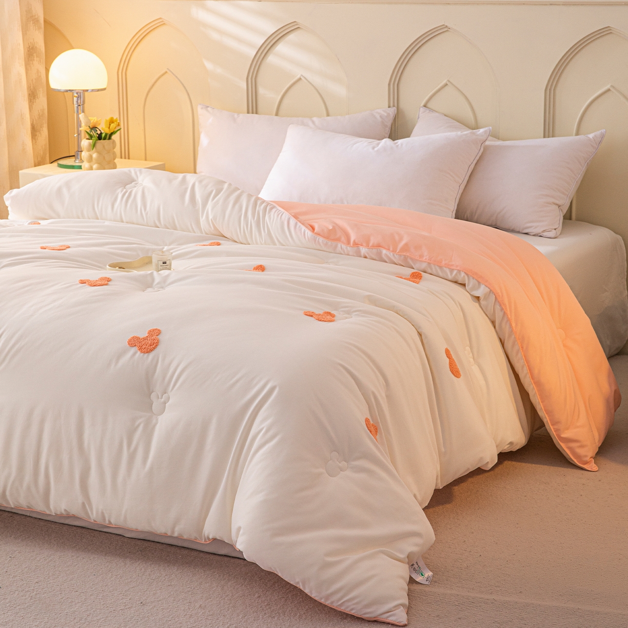 91家纺网 家纺一手货源 找家纺 （总）一加一 2025新款中科院抗菌毛巾刺绣大豆被被子被芯-米奇