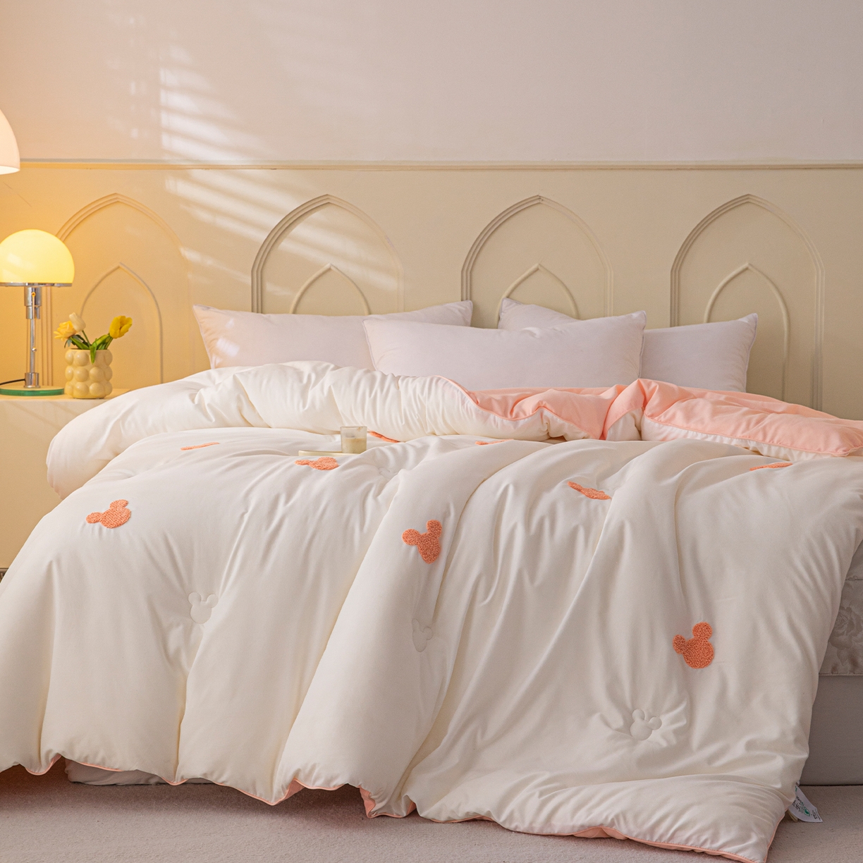 91家纺网 家纺一手货源 找家纺 （总）一加一 2025新款中科院抗菌毛巾刺绣大豆被被子被芯-米奇