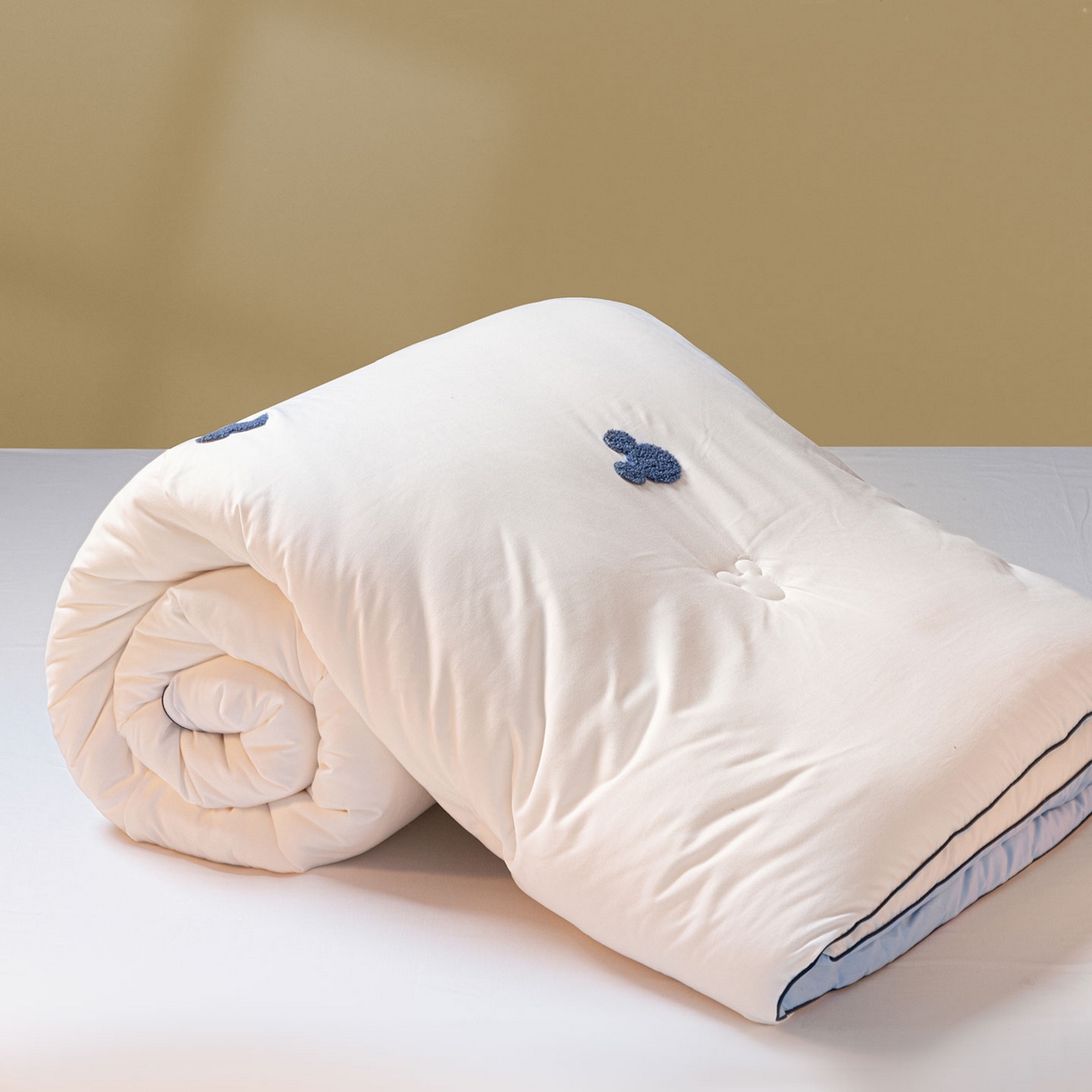 91家纺网 家纺一手货源 找家纺 一加一 2025新款中科院抗菌毛巾刺绣大豆被被子被芯-米奇 米奇-白＋蓝