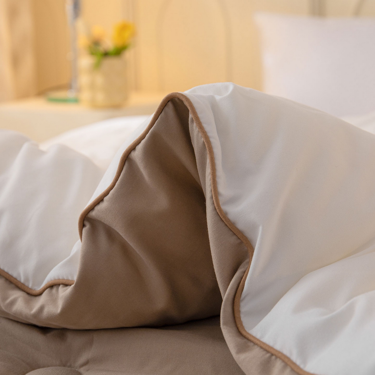 91家纺网 家纺一手货源 找家纺 一加一 2025新款中科院抗菌毛巾刺绣大豆被被子被芯-米奇 米奇-白＋咖