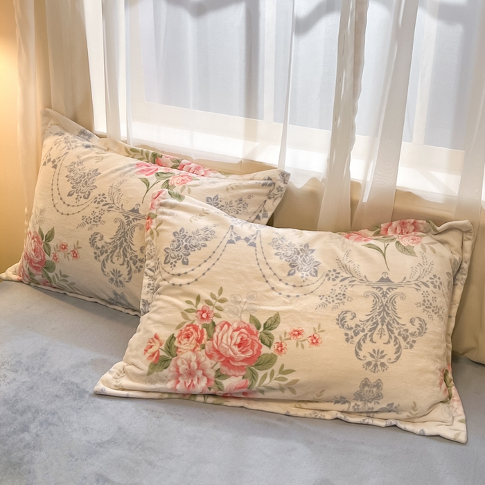 91家纺网 家纺一手货源 找家纺 慕尚家纺 2025新款高克重田园花卉类加厚牛奶绒3.5kg四件套 画意