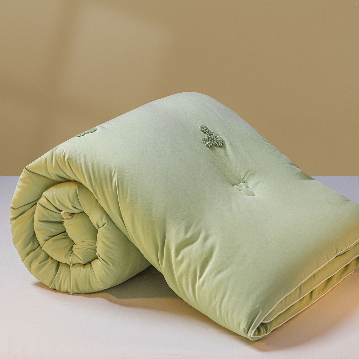 91家纺网 家纺一手货源 找家纺 一加一 2025新款中科院抗菌毛巾刺绣大豆被被子被芯-米奇 米奇-绿