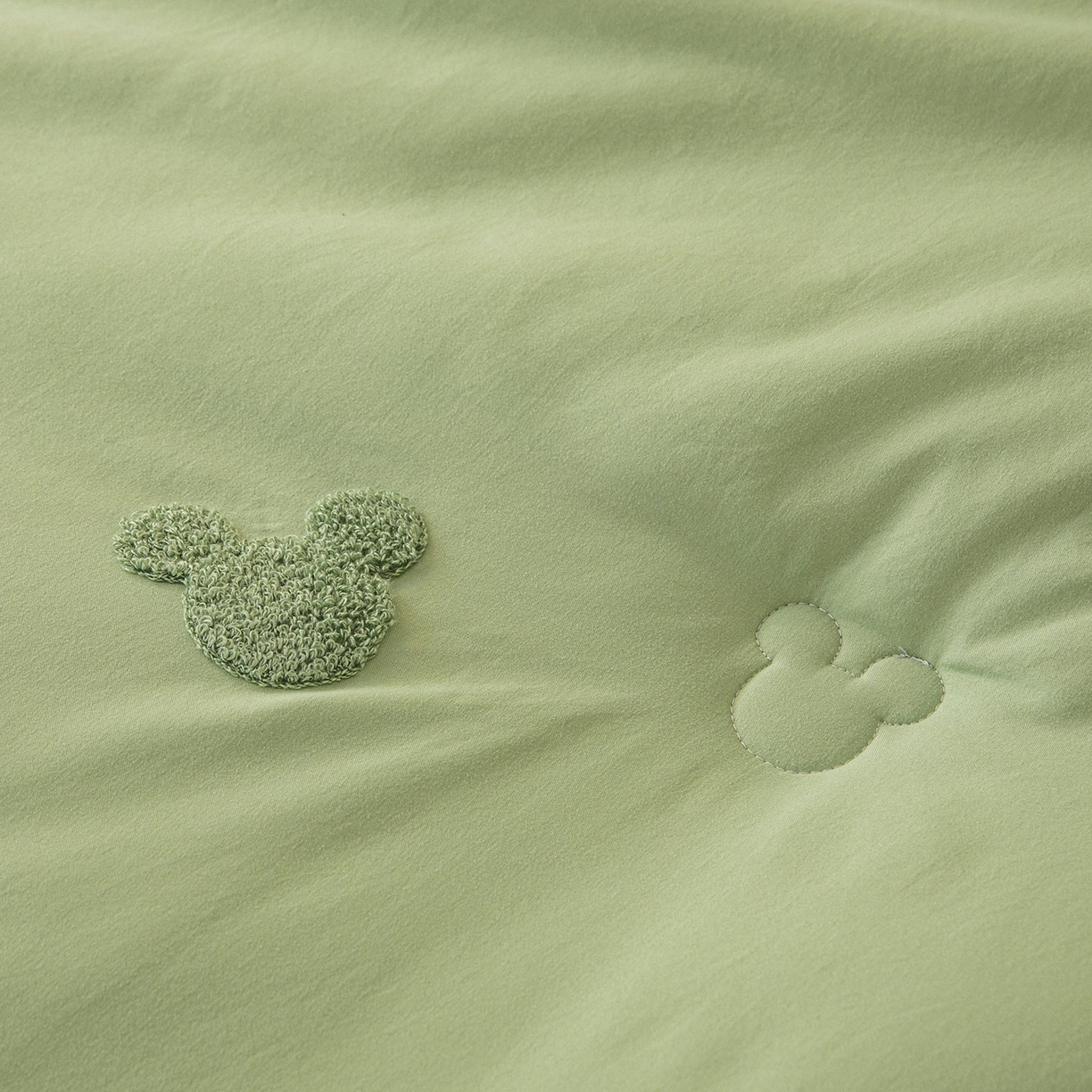 91家纺网 家纺一手货源 找家纺 一加一 2025新款中科院抗菌毛巾刺绣大豆被被子被芯-米奇 米奇-绿