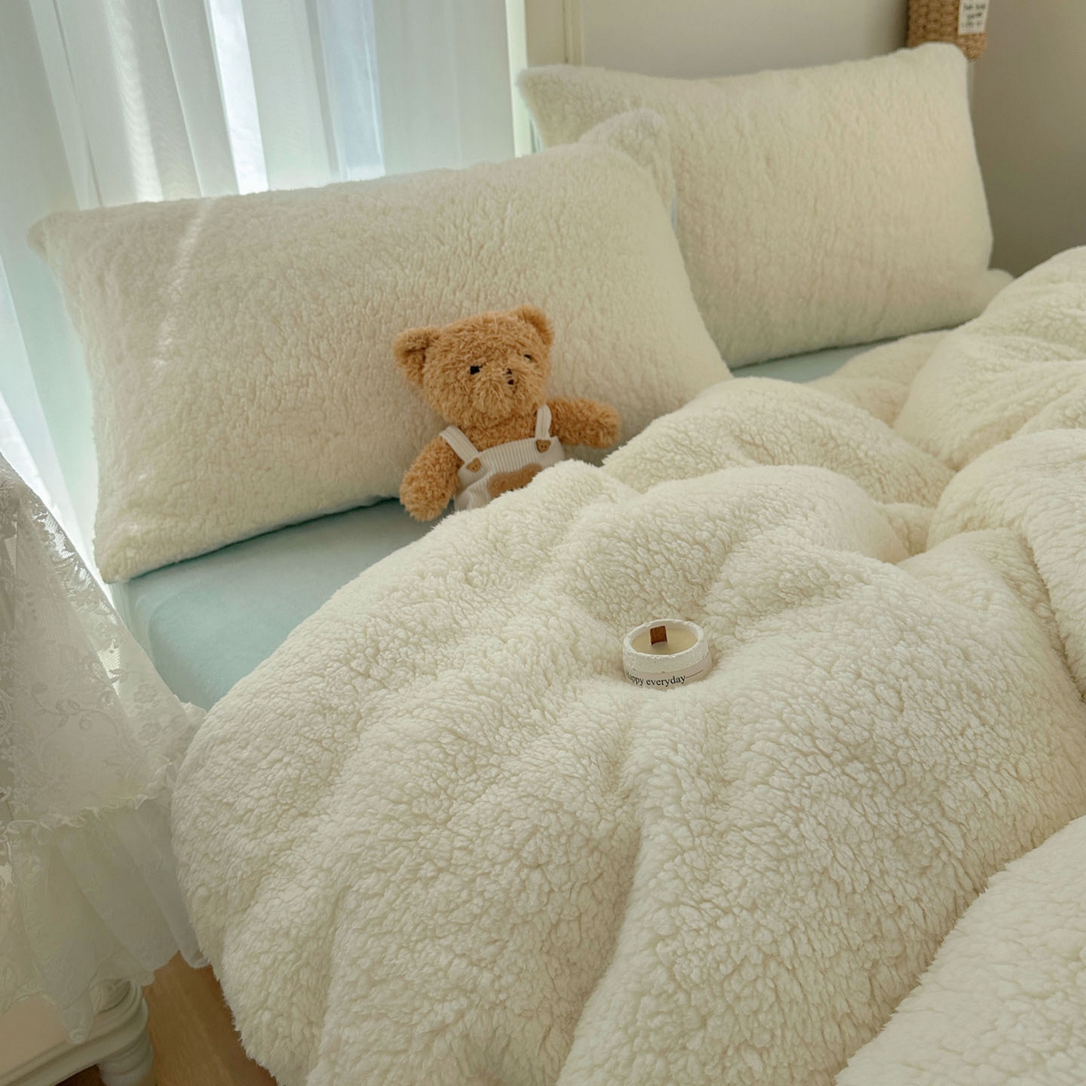 91家纺网 家纺一手货源 找家纺 （总）顾里家纺 2025新款ins韩系糯糯羊羔绒四套件