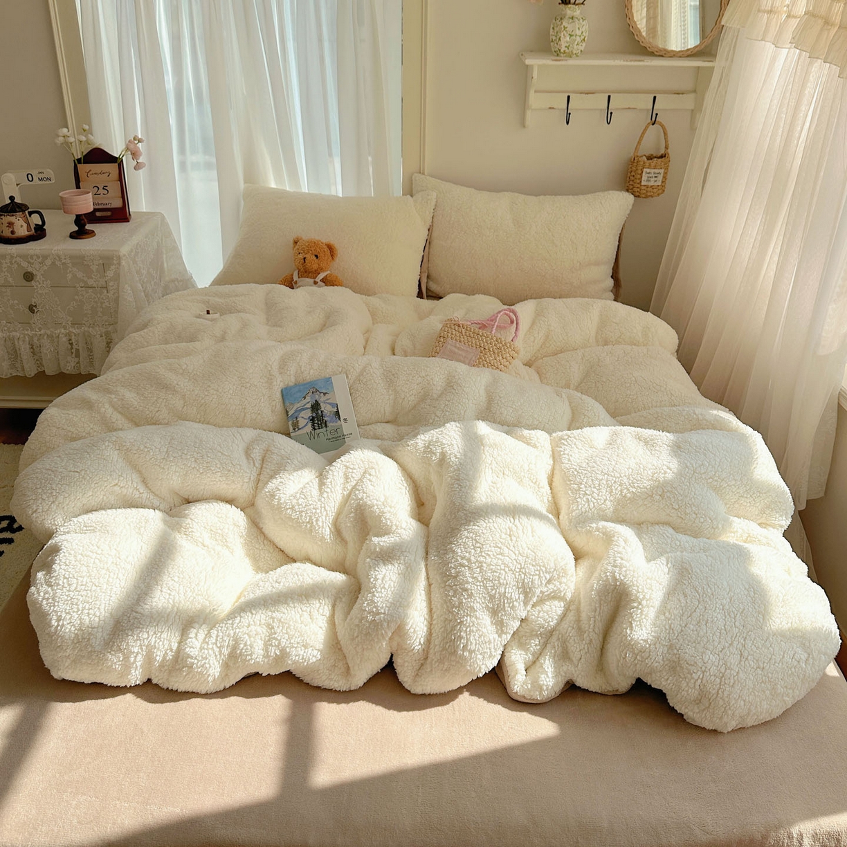 91家纺网 家纺一手货源 找家纺 （总）顾里家纺 2025新款ins韩系糯糯羊羔绒四套件