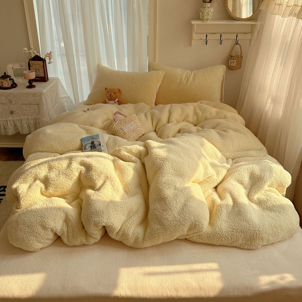 91家纺网 家纺一手货源 找家纺 （总）顾里家纺 2025新款ins韩系糯糯羊羔绒四套件