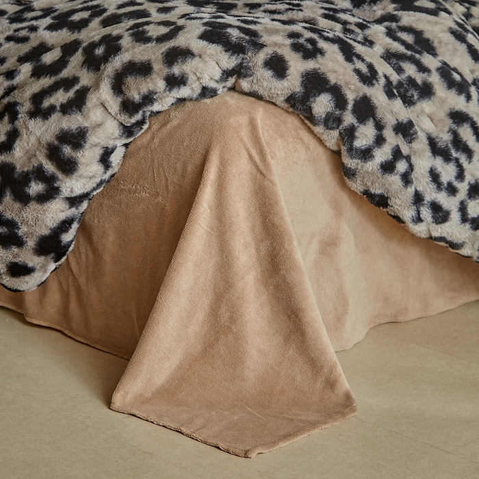 91家纺网 家纺一手货源 找家纺 缘生活 2025新款仿兔毛绒印花四件套 仿兔毛绒 豹纹-灰色