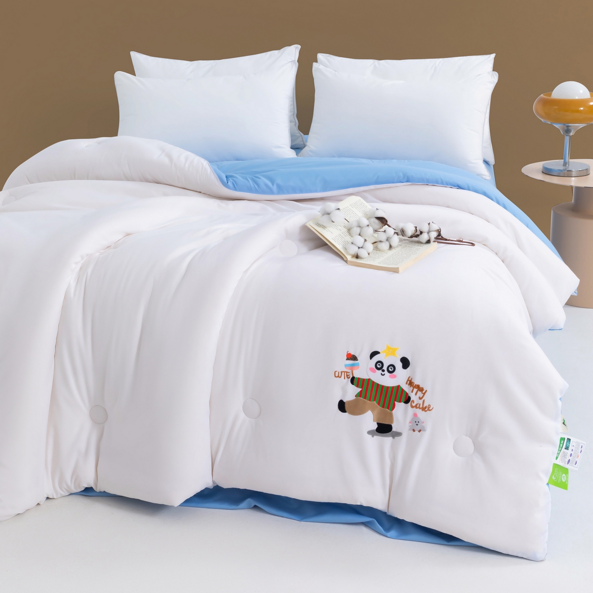 91家纺网 家纺一手货源 找家纺 （总）瑶瑶家居 2025新款毛巾绣双拼抗菌大豆被被子被芯