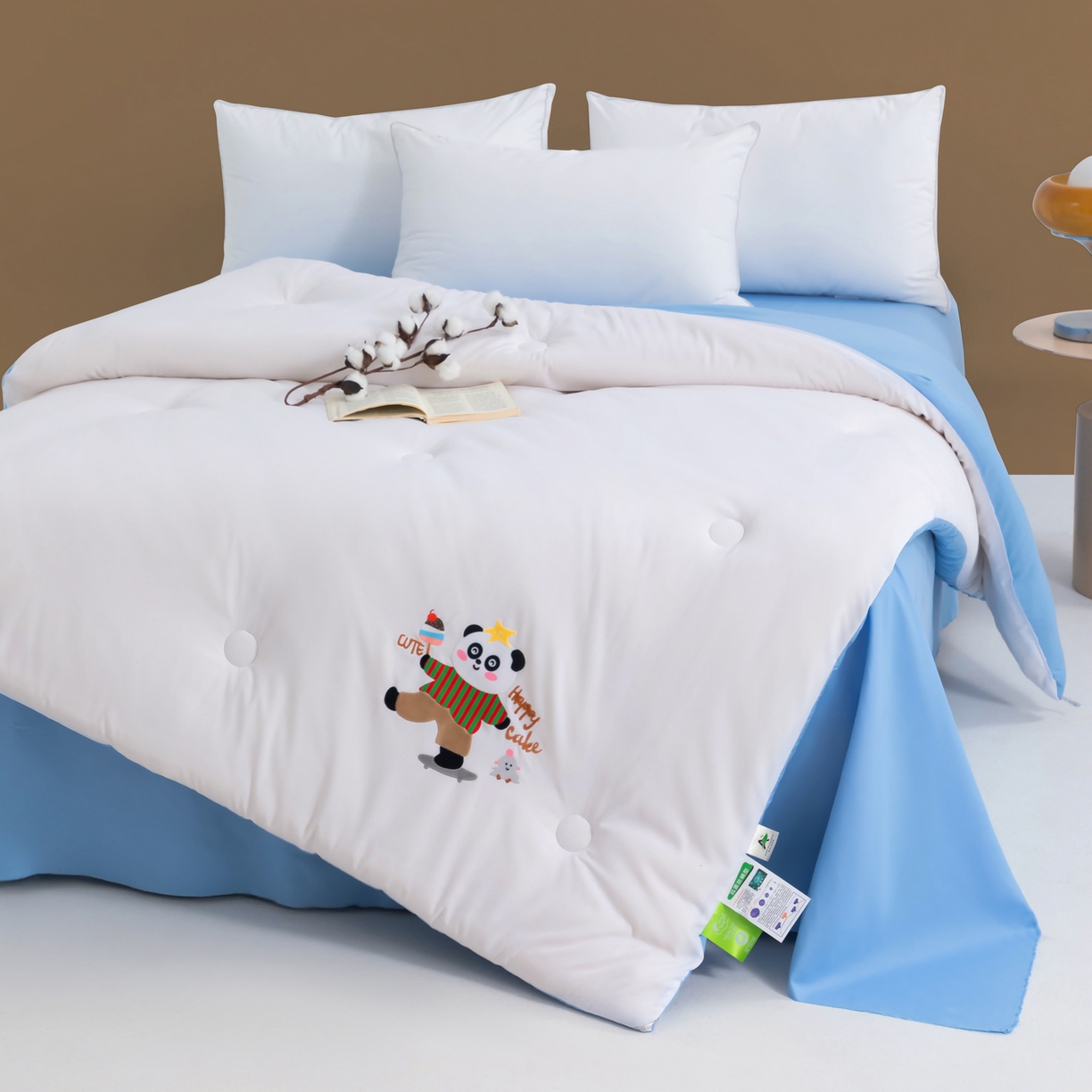 91家纺网 家纺一手货源 找家纺 （总）瑶瑶家居 2025新款毛巾绣双拼抗菌大豆被被子被芯