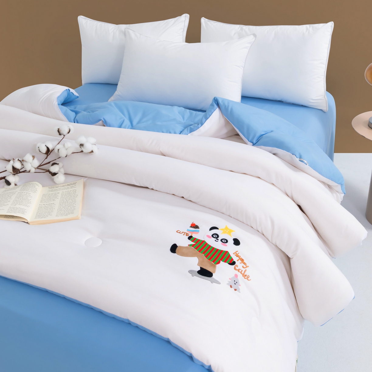 91家纺网 家纺一手货源 找家纺 （总）瑶瑶家居 2025新款毛巾绣双拼抗菌大豆被被子被芯