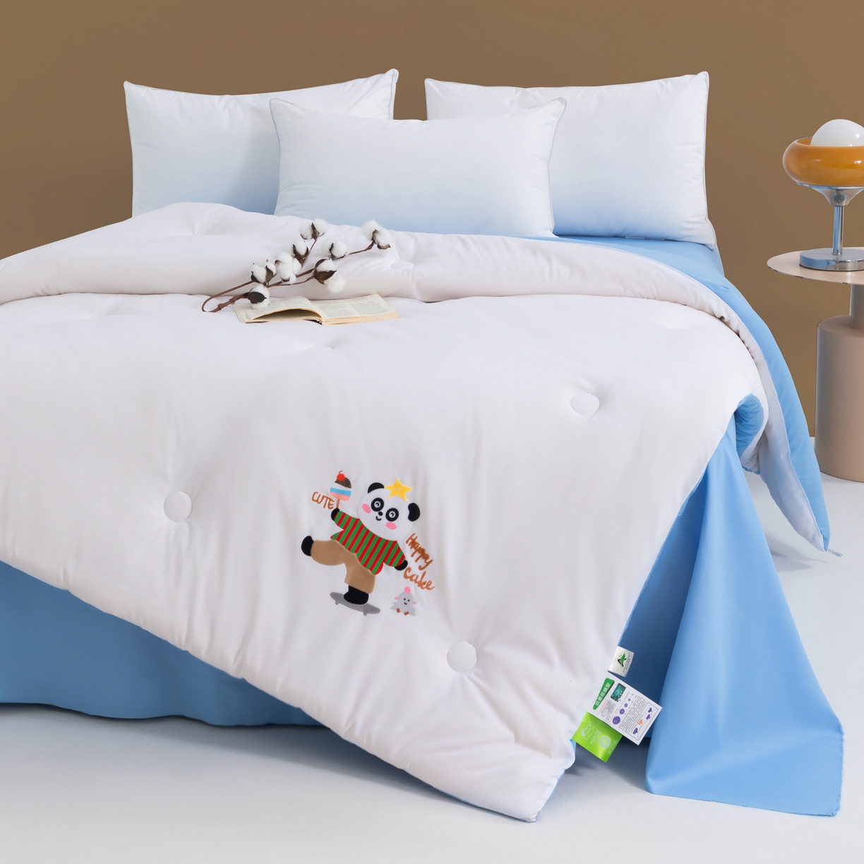 91家纺网 家纺一手货源 找家纺 （总）瑶瑶家居 2025新款毛巾绣双拼抗菌大豆被被子被芯