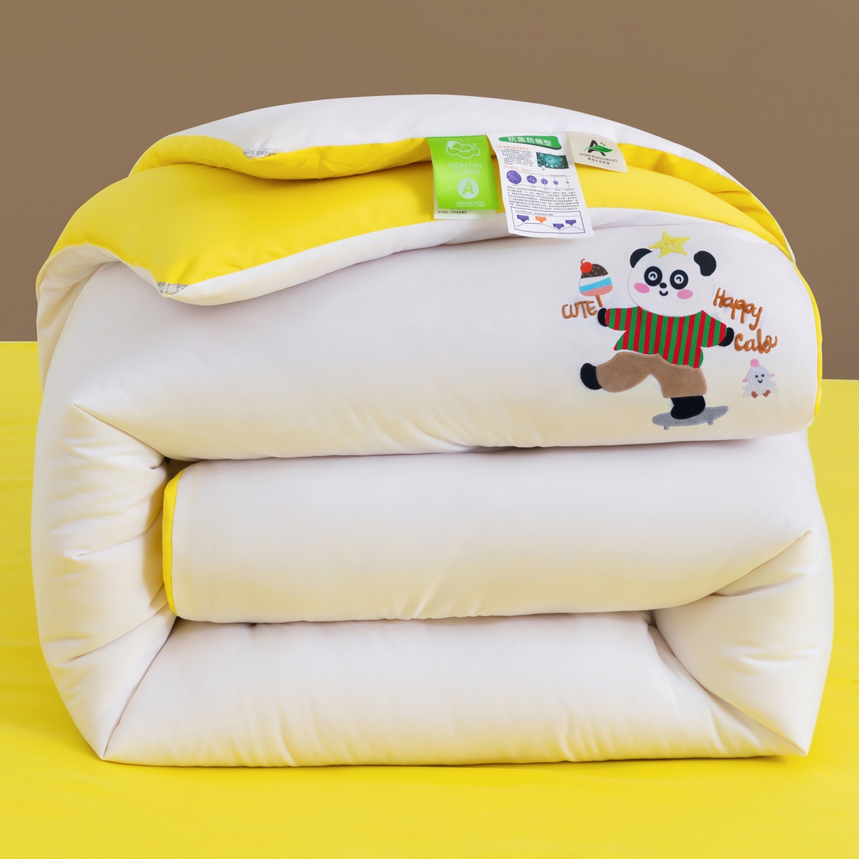 91家纺网 家纺一手货源 找家纺 （总）瑶瑶家居 2025新款毛巾绣双拼抗菌大豆被被子被芯