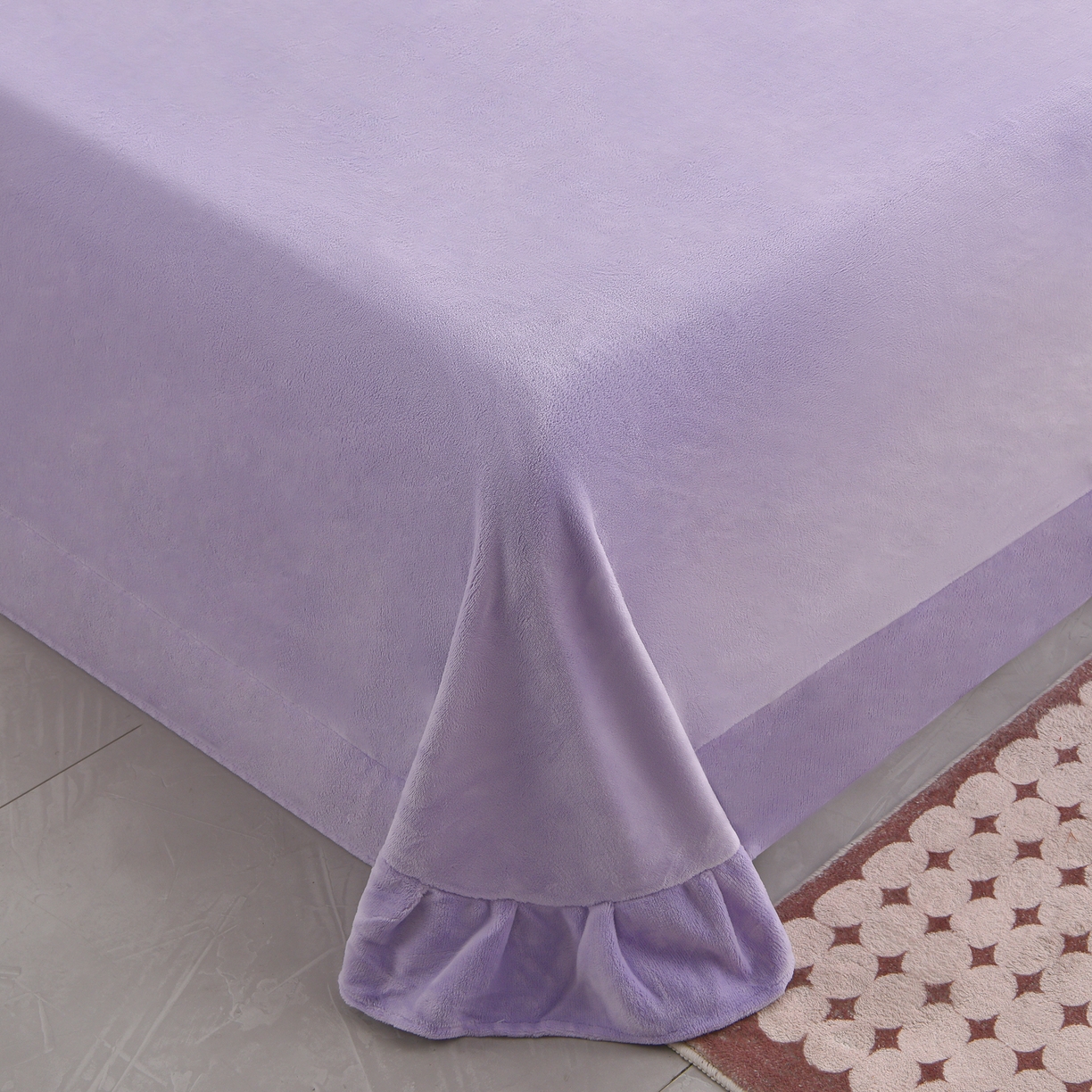 91家纺网 家纺一手货源 找家纺 苏迪网销供货 2025新款牛奶绒加厚高克重A类兔毛牛奶泡泡绒四件套 盛夏花开