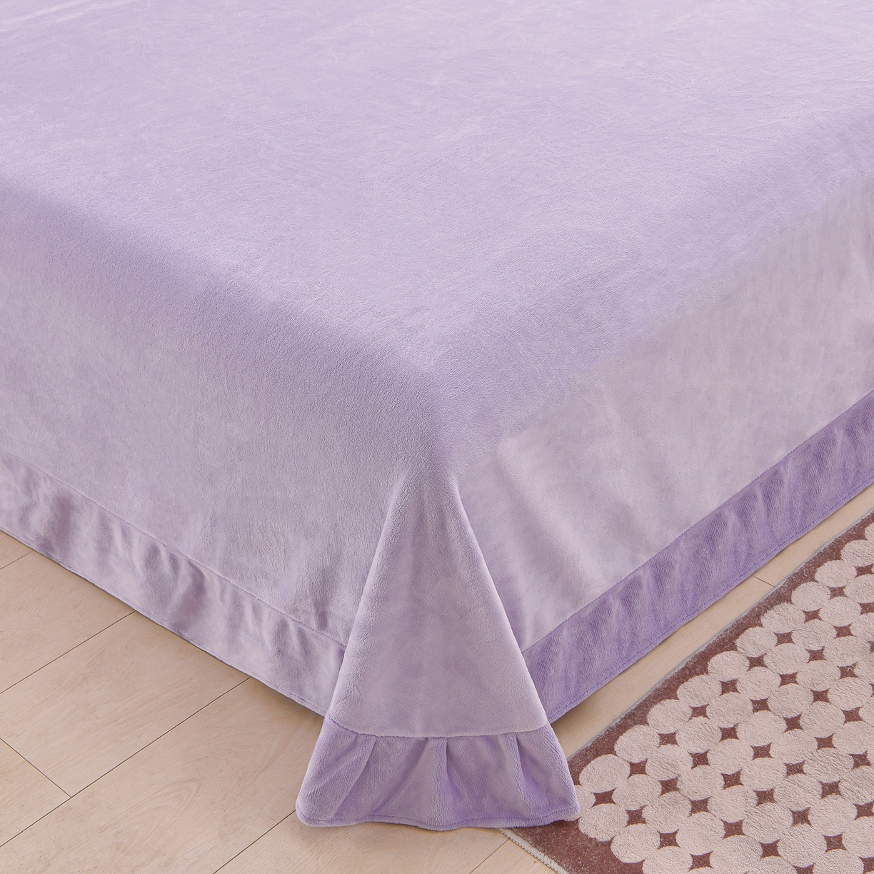 91家纺网 家纺一手货源 找家纺 苏迪网销供货 2025新款牛奶绒加厚高克重A类兔毛牛奶泡泡绒四件套 悠悠花园