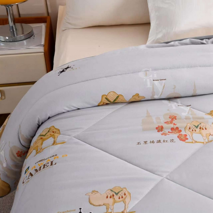 91家纺网 家纺一手货源 找家纺 （总）艾羽之 2025年新款石墨烯藏红花驼毛被驼绒被冬被春秋被被子被芯会销礼品被