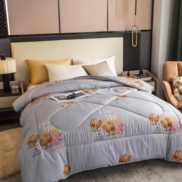 91家纺网 家纺一手货源 找家纺 （总）艾羽之 2025年新款石墨烯藏红花驼毛被驼绒被冬被春秋被被子被芯会销礼品被