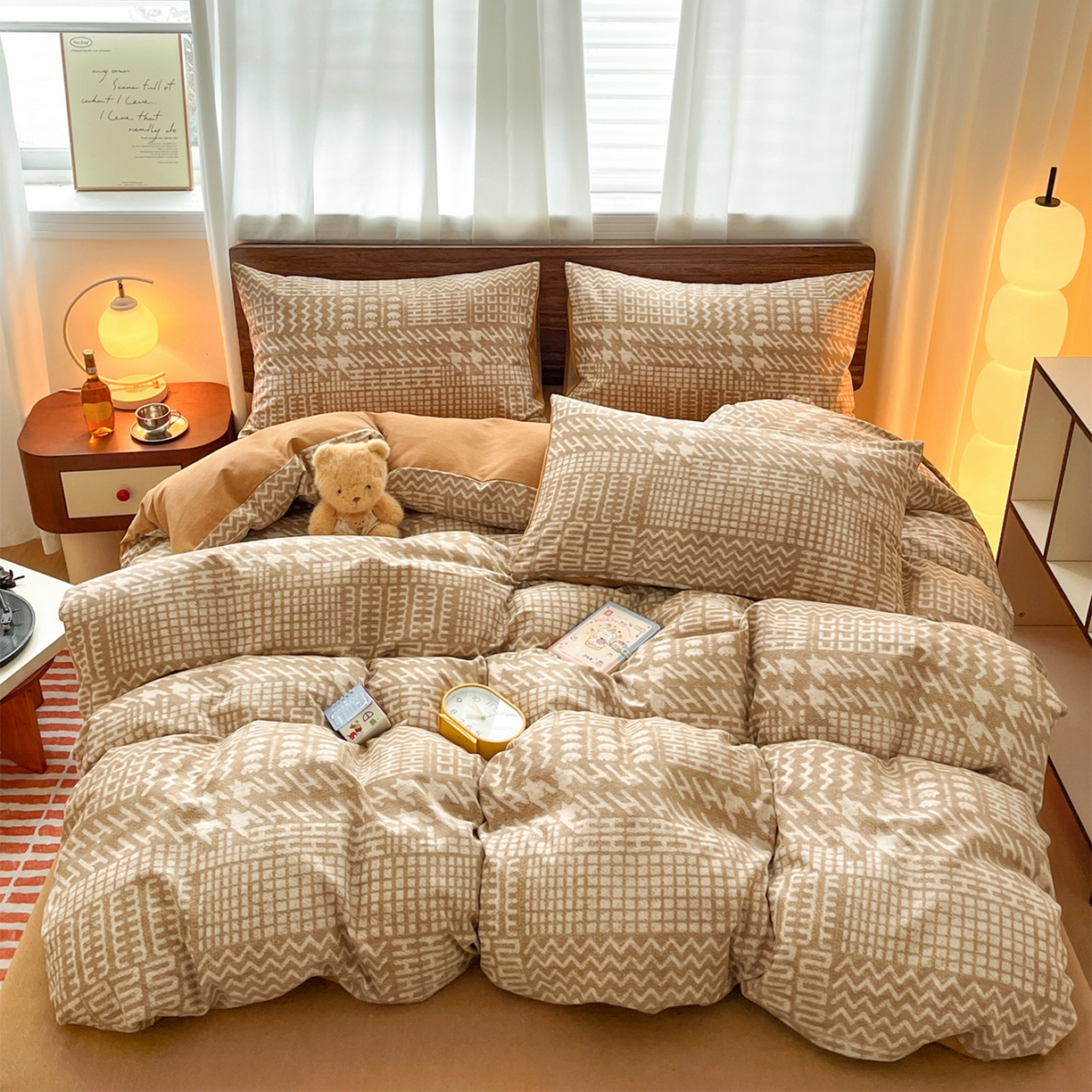 91家纺网 家纺一手货源 找家纺 （总）典曼家纺 2025新款原棉磨毛印花四件套