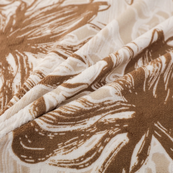 91家纺网 家纺一手货源 找家纺 千姿坊 2025新款冬季雕花牛奶绒加厚保暖四件套复古风轻奢烂花床单被套床上用品 优雅花卉-浅咖