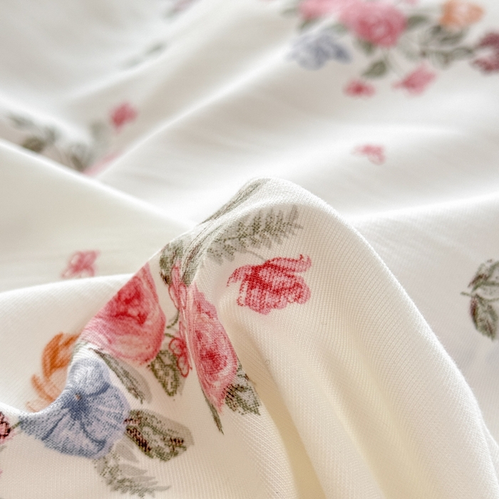 91家纺网 家纺一手货源 找家纺 铭浩家纺 2025新款A类针织棉双层纱四件套 花漾