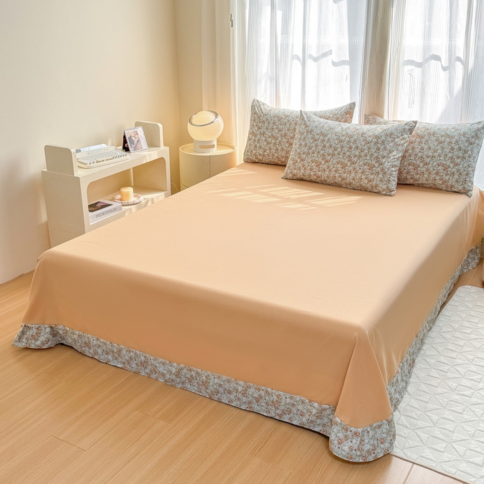 91家纺网 家纺一手货源 找家纺 铭浩家纺 2025新款A类针织棉双层纱四件套 妮卡