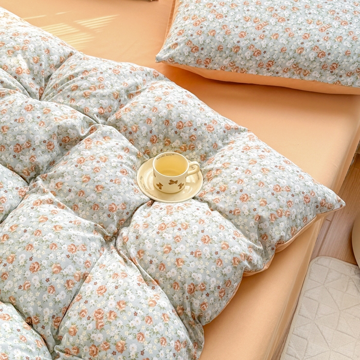 91家纺网 家纺一手货源 找家纺 铭浩家纺 2025新款A类针织棉双层纱四件套 妮卡