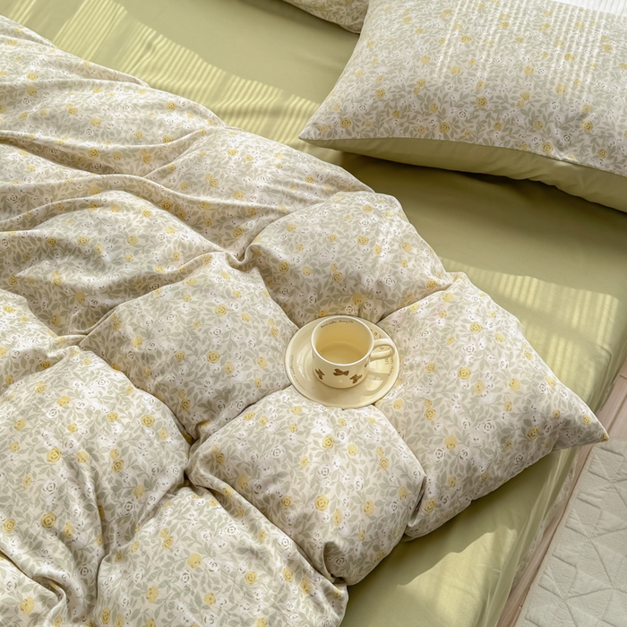 91家纺网 家纺一手货源 找家纺 铭浩家纺 2025新款A类针织棉双层纱四件套 暮念