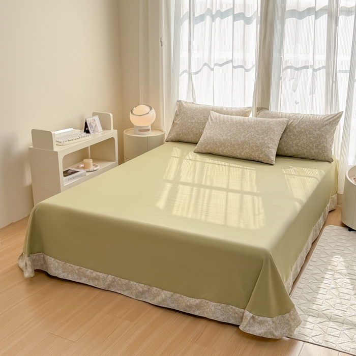 91家纺网 家纺一手货源 找家纺 铭浩家纺 2025新款A类针织棉双层纱四件套 暮念