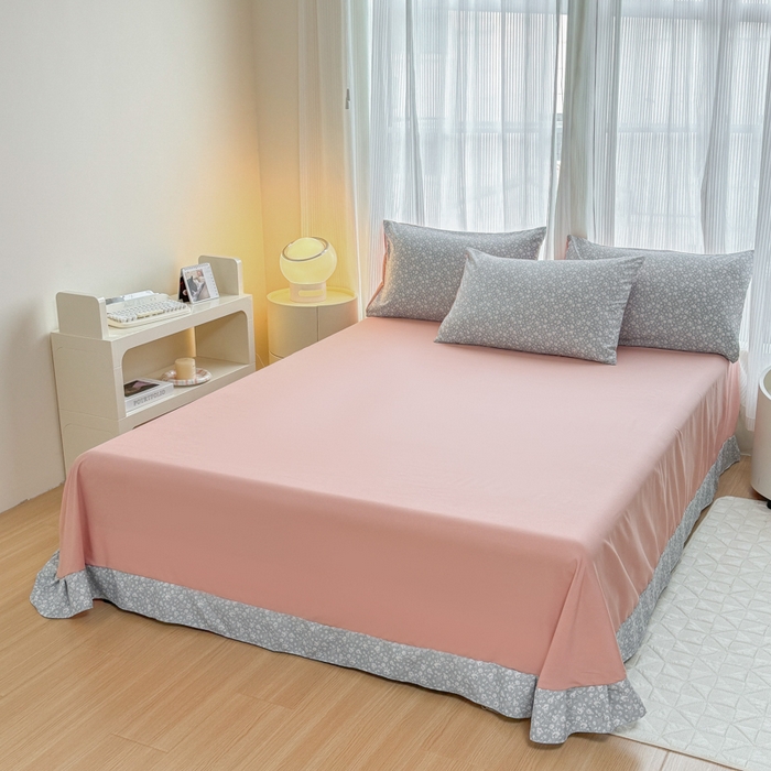 91家纺网 家纺一手货源 找家纺 铭浩家纺 2025新款A类针织棉双层纱四件套 若黎