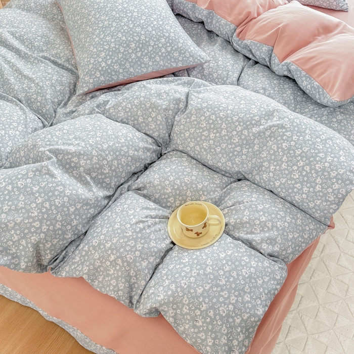 91家纺网 家纺一手货源 找家纺 铭浩家纺 2025新款A类针织棉双层纱四件套 若黎