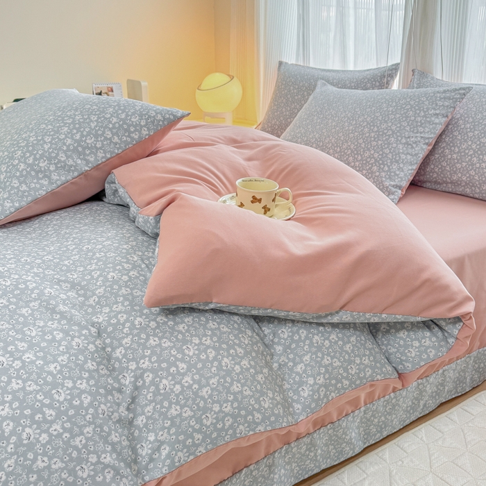 91家纺网 家纺一手货源 找家纺 铭浩家纺 2025新款A类针织棉双层纱四件套 若黎