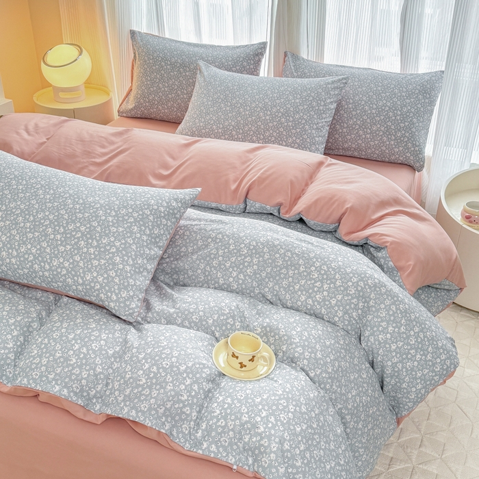 91家纺网 家纺一手货源 找家纺 铭浩家纺 2025新款A类针织棉双层纱四件套 若黎