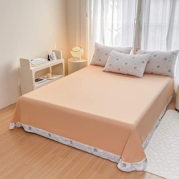 91家纺网 家纺一手货源 找家纺 铭浩家纺 2025新款A类针织棉双层纱四件套 萌趣