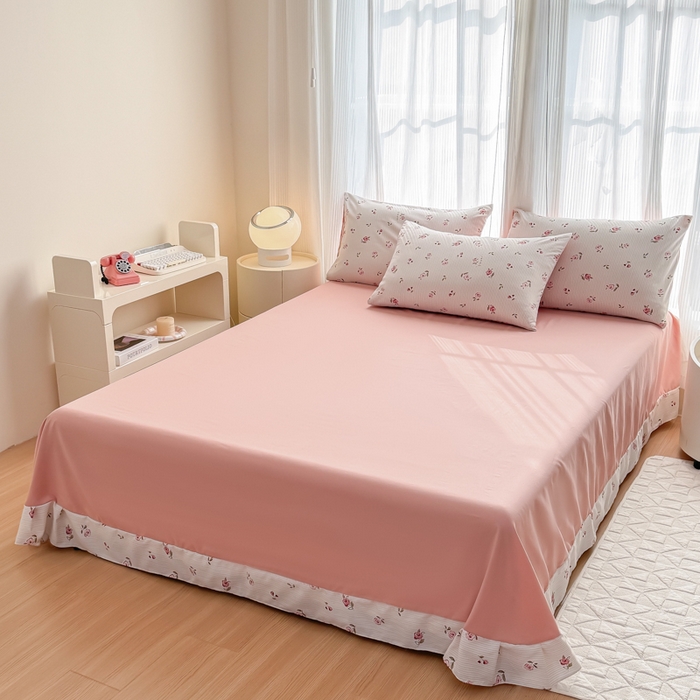 91家纺网 家纺一手货源 找家纺 铭浩家纺 2025新款A类针织棉双层纱四件套 如约