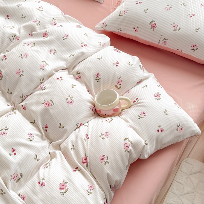 91家纺网 家纺一手货源 找家纺 铭浩家纺 2025新款A类针织棉双层纱四件套 如约