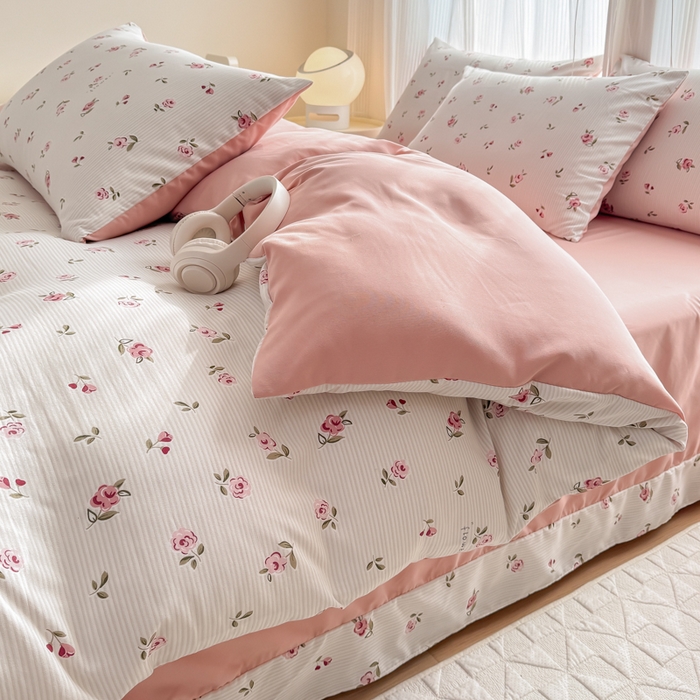 91家纺网 家纺一手货源 找家纺 铭浩家纺 2025新款A类针织棉双层纱四件套 如约