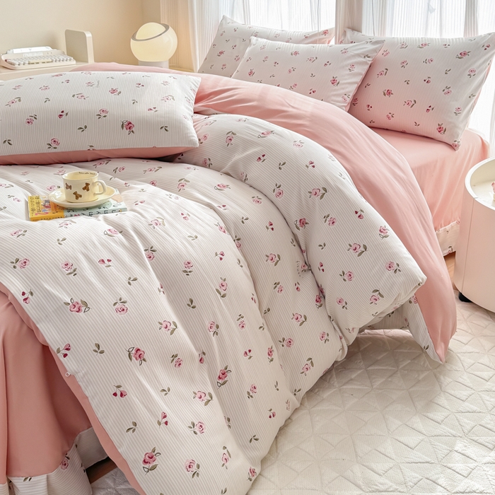 91家纺网 家纺一手货源 找家纺 铭浩家纺 2025新款A类针织棉双层纱四件套 如约